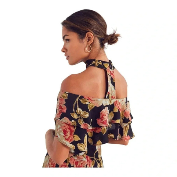 🌹 URBAN OUTFITTERS roe + may Dottie Floral Choker Mini Dress size Medium - Picture 7 of 13